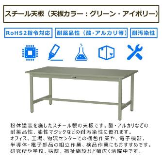 山金工業（株） ワークテーブル300シリーズ　固定式　中間全面棚板付　SWS ワークテーブル３００シリーズ　固定式 SWS-1560S2-GG