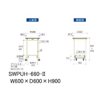 山金工業（株） ワークテーブル300シリーズ ワンタッチ移動タイプ SWPUH ワークテーブル３００シリーズ　移動式 SWPUH-660-II
