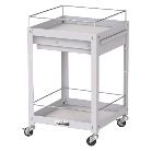 山金工業（株） コンビニワゴン コボレ止め+キャビネット付 ゴムキャスター WCLFC