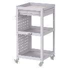 山金工業（株） コンビニワゴン パンチングパネル+キャビネット付 ナイロンキャスター WCLPCN