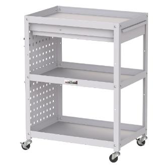 山金工業（株） コンビニワゴン パンチングパネル+キャビネット付 ゴムキャスター WCPC コンビニワゴン WCPC-3-P
