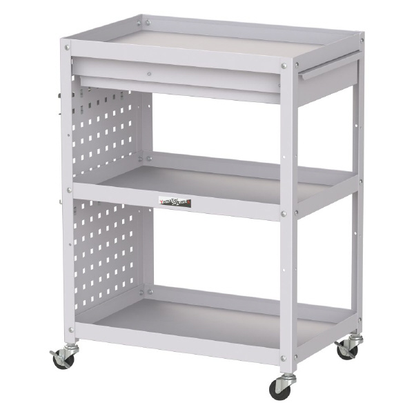 山金工業（株） コンビニワゴン パンチングパネル+キャビネット付 ゴムキャスター WCPC コンビニワゴン WCPC-3-P