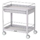 山金工業（株） コンビニワゴン コボレ止め+キャビネット付 双輪キャスター WCFCS