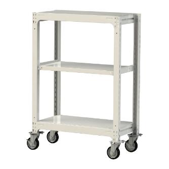 山金工業（株） 中量ラック移動式(150kg/段) H1200 3段 ゴムキャスター 3SC 中量ラック　移動式 3SC4348-3WRF