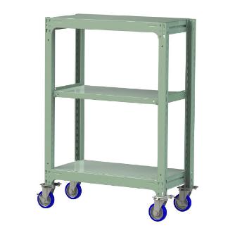 山金工業（株） 中量ラック移動式(150kg/段) H1200 3段 ウレタンキャスター 3SC 中量ラック　移動式 3SC4348-3GUF