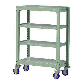 山金工業（株） 中量ラック移動式(150kg/段) H1200 4段 ウレタンキャスター 3SC 中量ラック　移動式 3SC4348-4GUF