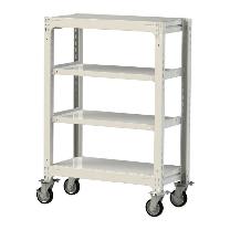 山金工業（株） 中量ラック移動式(150kg/段) H1200 4段 ゴムキャスター 3SC