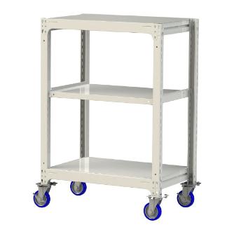 山金工業（株） 中量ラック移動式(150kg/段) H1200 3段 ウレタンキャスター 3SC 中量ラック　移動式 3SC4362-3WUF