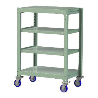 山金工業（株） 中量ラック移動式(150kg/段) H1200 4段 ウレタンキャスター 3SC 中量ラック　移動式 3SC4362-4GUF