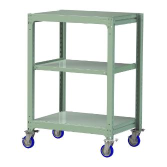山金工業（株） 中量ラック移動式(150kg/段) H1200 3段 ウレタンキャスター 3SC 中量ラック　移動式 3SC4370-3GUF