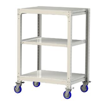 山金工業（株） 中量ラック移動式(150kg/段) H1200 3段 ウレタンキャスター 3SC 中量ラック　移動式 3SC4370-3WUF