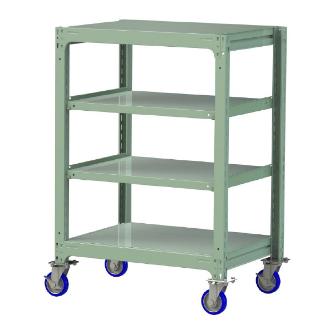 山金工業（株） 中量ラック移動式(150kg/段) H1200 4段 ウレタンキャスター 3SC 中量ラック　移動式 3SC4370-4GUF