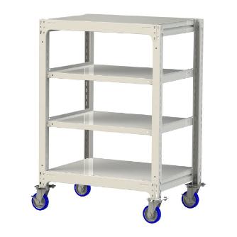山金工業（株） 中量ラック移動式(150kg/段) H1200 4段 ウレタンキャスター 3SC 中量ラック　移動式 3SC4370-4WUF