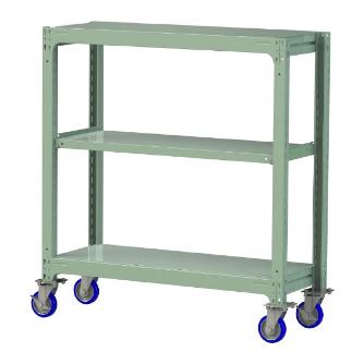 山金工業（株） 中量ラック移動式(150kg/段) H1200 3段 ウレタンキャスター 3SC 中量ラック　移動式 3SC4448-3GUF