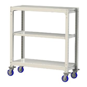 山金工業（株） 中量ラック移動式(150kg/段) H1200 3段 ウレタンキャスター 3SC 中量ラック　移動式 3SC4448-3WUF