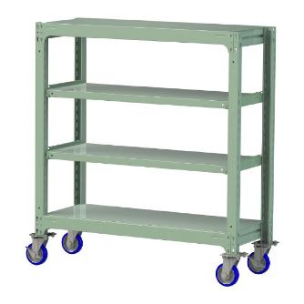 山金工業（株） 中量ラック移動式(150kg/段) H1200 4段 ウレタンキャスター 3SC 中量ラック　移動式 3SC4448-4GUF
