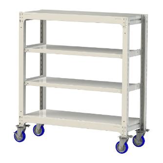 山金工業（株） 中量ラック移動式(150kg/段) H1200 4段 ウレタンキャスター 3SC 中量ラック　移動式 3SC4448-4WUF