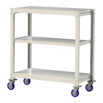 山金工業（株） 中量ラック移動式(150kg/段) H1200 3段 ウレタンキャスター 3SC 中量ラック　移動式 3SC4462-3WUF