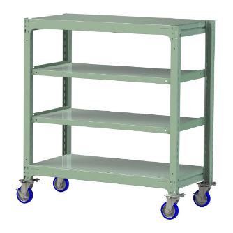 山金工業（株） 中量ラック移動式(150kg/段) H1200 4段 ウレタンキャスター 3SC 中量ラック　移動式 3SC4462-4GUF