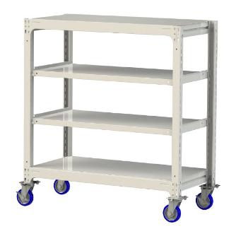 山金工業（株） 中量ラック移動式(150kg/段) H1200 4段 ウレタンキャスター 3SC 中量ラック　移動式 3SC4462-4WUF