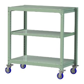 山金工業（株） 中量ラック移動式(150kg/段) H1200 3段 ウレタンキャスター 3SC 中量ラック　移動式 3SC4470-3GUF