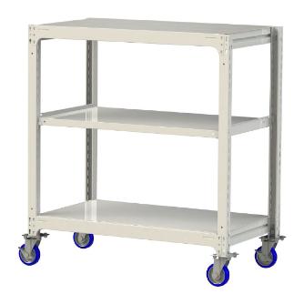 山金工業（株） 中量ラック移動式(150kg/段) H1200 3段 ウレタンキャスター 3SC 中量ラック　移動式 3SC4470-3WUF
