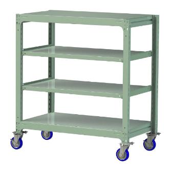 山金工業（株） 中量ラック移動式(150kg/段) H1200 4段 ウレタンキャスター 3SC 中量ラック　移動式 3SC4470-4GUF