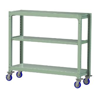 山金工業（株） 中量ラック移動式(150kg/段) H1200 3段 ウレタンキャスター 3SC 中量ラック　移動式 3SC4548-3GUF