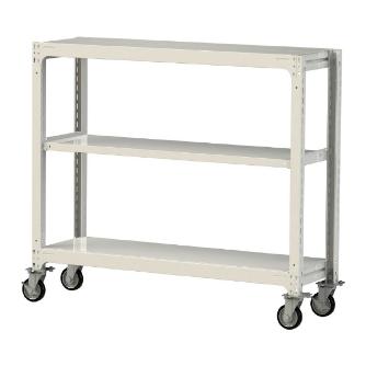 山金工業（株） 中量ラック移動式(150kg/段) H1200 3段 ゴムキャスター 3SC 中量ラック　移動式 3SC4548-3WRF