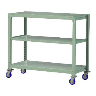 山金工業（株） 中量ラック移動式(150kg/段) H1200 3段 ウレタンキャスター 3SC 中量ラック　移動式 3SC4570-3GUF