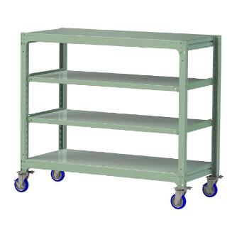 山金工業（株） 中量ラック移動式(150kg/段) H1200 4段 ウレタンキャスター 3SC 中量ラック　移動式 3SC4570-4GUF