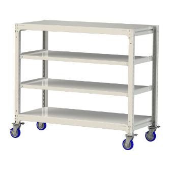 山金工業（株） 中量ラック移動式(150kg/段) H1200 4段 ウレタンキャスター 3SC 中量ラック　移動式 3SC4570-4WUF