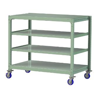 山金工業（株） 中量ラック移動式(150kg/段) H1200 4段 ウレタンキャスター 3SC 中量ラック　移動式 3SC4591-4GUF