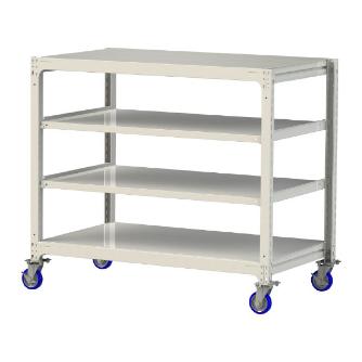 山金工業（株） 中量ラック移動式(150kg/段) H1200 4段 ウレタンキャスター 3SC 中量ラック　移動式 3SC4591-4WUF