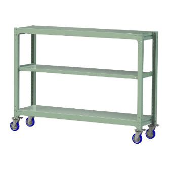 山金工業（株） 中量ラック移動式(150kg/段) H1200 3段 ウレタンキャスター 3SC 中量ラック　移動式 3SC4648-3GUF