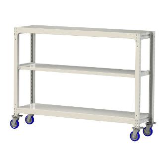 山金工業（株） 中量ラック移動式(150kg/段) H1200 3段 ウレタンキャスター 3SC 中量ラック　移動式 3SC4648-3WUF