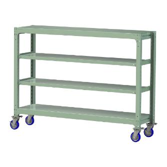 山金工業（株） 中量ラック移動式(150kg/段) H1200 4段 ウレタンキャスター 3SC 中量ラック　移動式 3SC4648-4GUF