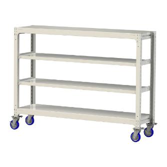 山金工業（株） 中量ラック移動式(150kg/段) H1200 4段 ウレタンキャスター 3SC 中量ラック　移動式 3SC4648-4WUF