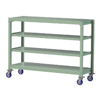 山金工業（株） 中量ラック移動式(150kg/段) H1200 4段 ウレタンキャスター 3SC 中量ラック　移動式 3SC4662-4GUF