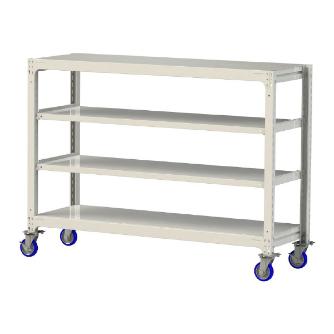 山金工業（株） 中量ラック移動式(150kg/段) H1200 4段 ウレタンキャスター 3SC 中量ラック　移動式 3SC4662-4WUF