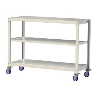 山金工業（株） 中量ラック移動式(150kg/段) H1200 3段 ウレタンキャスター 3SC 中量ラック　移動式 3SC4670-3WUF