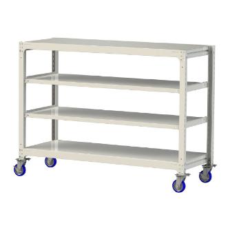 山金工業（株） 中量ラック移動式(150kg/段) H1200 4段 ウレタンキャスター 3SC 中量ラック　移動式 3SC4670-4WUF