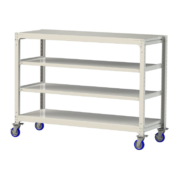 山金工業（株） 中量ラック移動式(150kg/段) H1200 4段 ウレタンキャスター 3SC 中量ラック　移動式 3SC4670-4WUF