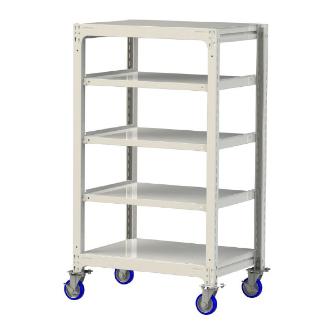 山金工業（株） 中量ラック移動式(150kg/段) H1500 5段 ウレタンキャスター 3SC 中量ラック　移動式 3SC5370-5WUF