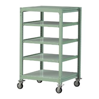 山金工業（株） 中量ラック移動式(150kg/段) H1500 5段 ゴムキャスター 3SC 中量ラック　移動式 3SC5391-5GRF