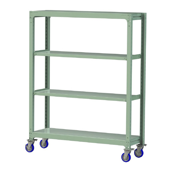 山金工業（株） 中量ラック移動式(150kg/段) H1800 4段 ウレタンキャスター 3SC 中量ラック　移動式 3SC6548-4GUF