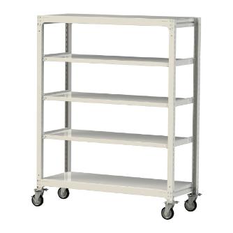 山金工業（株） 中量ラック移動式(150kg/段) H1800 5段 ゴムキャスター 3SC 中量ラック　移動式 3SC6562-5WRF
