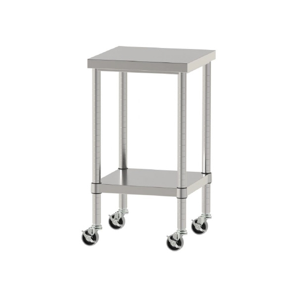 山金工業（株） ステンレスワークテーブル 移動式 H827 SUS430 棚板付きタイプ WBC ステンレステーブル（ＳＵＳ４３０）移動式 WBC-4545-U75-H827
