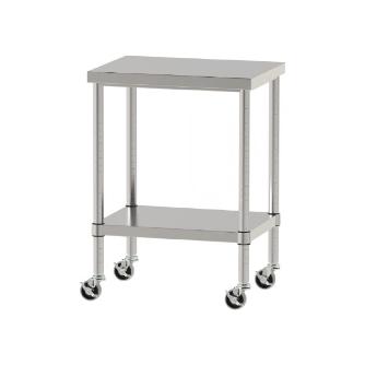 山金工業（株） ステンレスワークテーブル 移動式 H827 SUS430 棚板付きタイプ WBC ステンレステーブル（ＳＵＳ４３０）移動式 WBC-6045-U75-H827