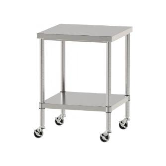 山金工業（株） ステンレスワークテーブル 移動式 H827 SUS430 棚板付きタイプ WBC ステンレステーブル（ＳＵＳ４３０）移動式 WBC-6060-U75-H827